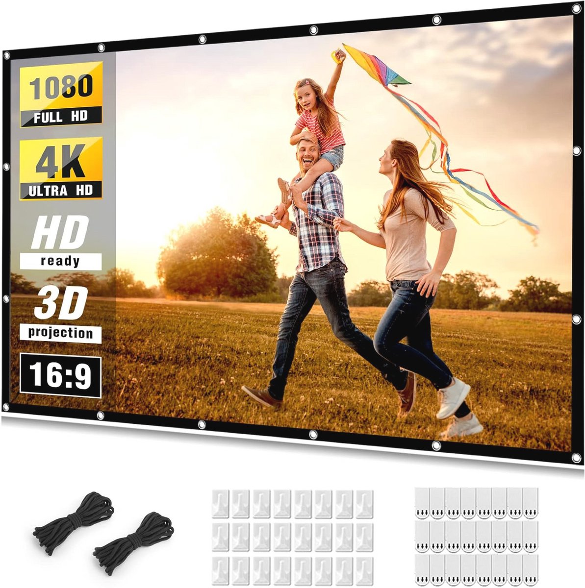 Opvouwbaar 150 inch Projectorscherm voor 4K Filmprojecties