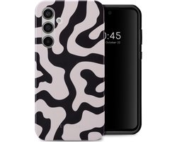 Selencia Hoesje - Geschikt voor Samsung Galaxy A55 (5G) - Backcover - Art Wave Black