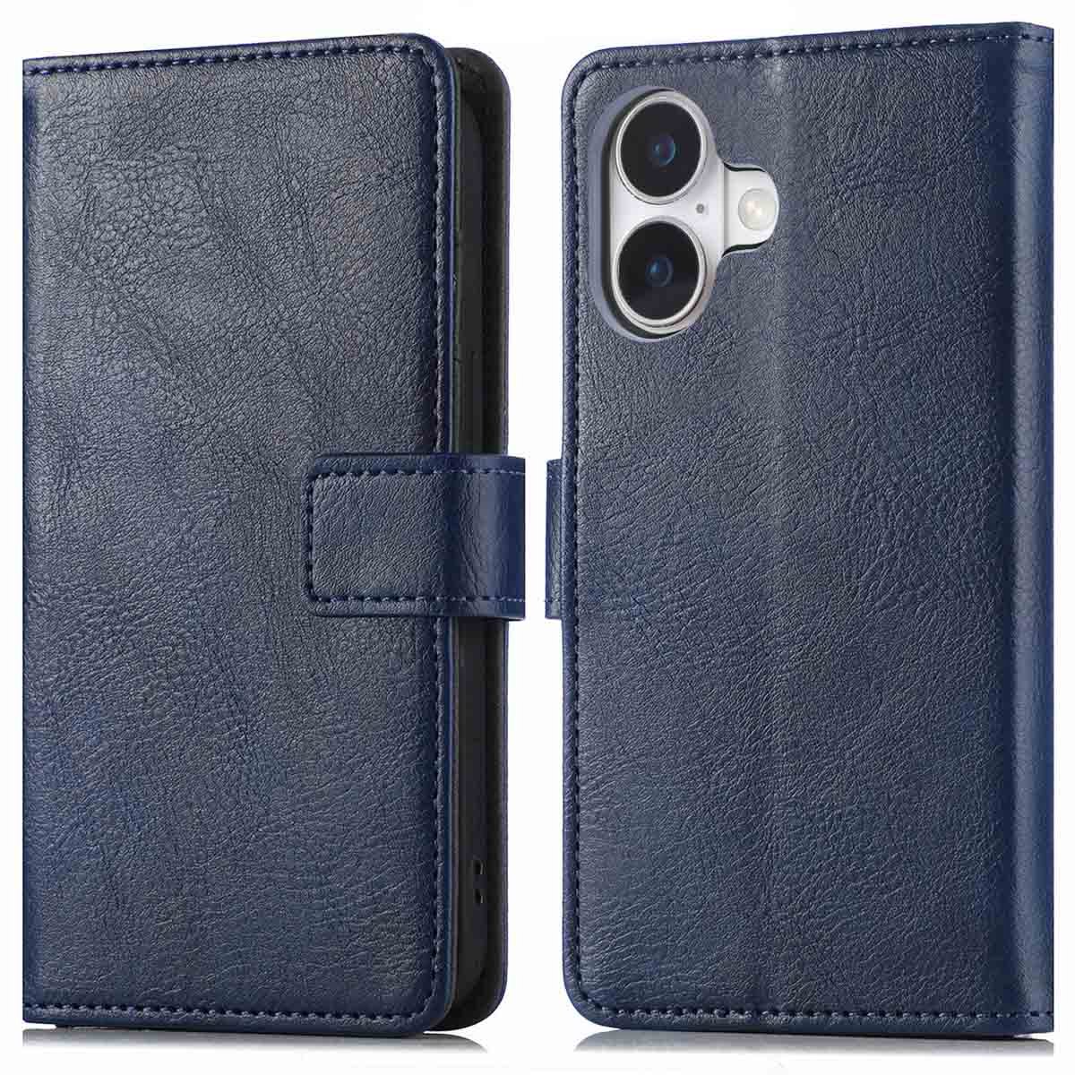 imoshion Hoesje - Geschikt voor Apple iPhone 16 - Luxe Bookcase - Donkerblauw