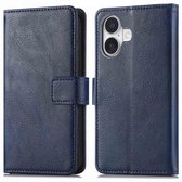 imoshion Hoesje - Geschikt voor Apple iPhone 16 - Luxe Bookcase - Donkerblauw