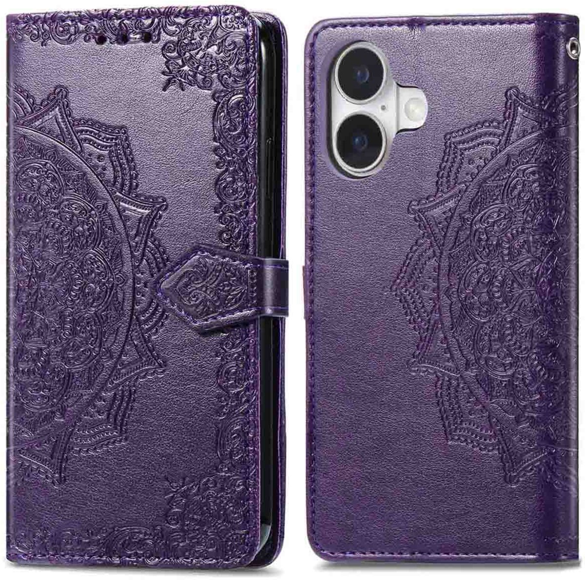 imoshion Hoesje - Geschikt voor Apple iPhone 17 - Mandala Bookcase - Paars