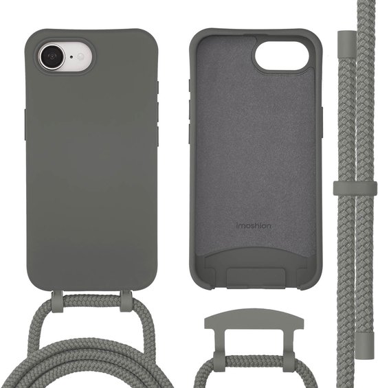 imoshion Hoesje - Geschikt voor iPhone 17e / 16e - Color Backcover met afneembaar koord geschikt voor MagSafe - Black Coffee