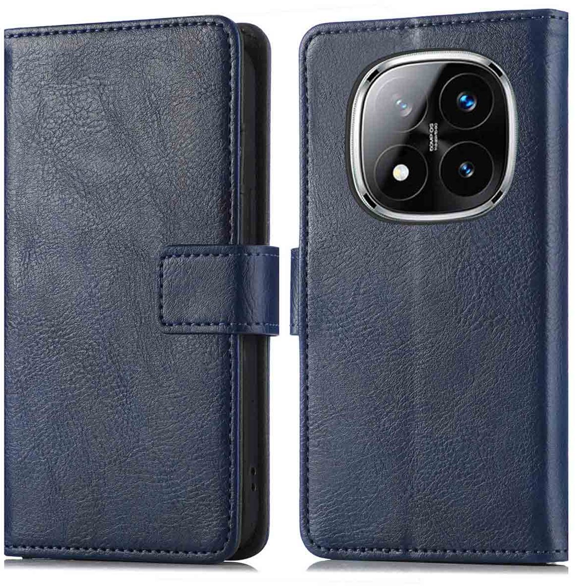 imoshion Hoesje - Geschikt voor Xiaomi Redmi Note 14 Pro (4G) - Luxe Bookcase - Donkerblauw