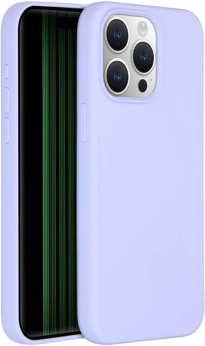 Accezz Hoesje Geschikt voor iPhone 15 Pro Max Hoesje Siliconen - Accezz Liquid Silicone Backcover Geschikt voor MagSafe - Paars