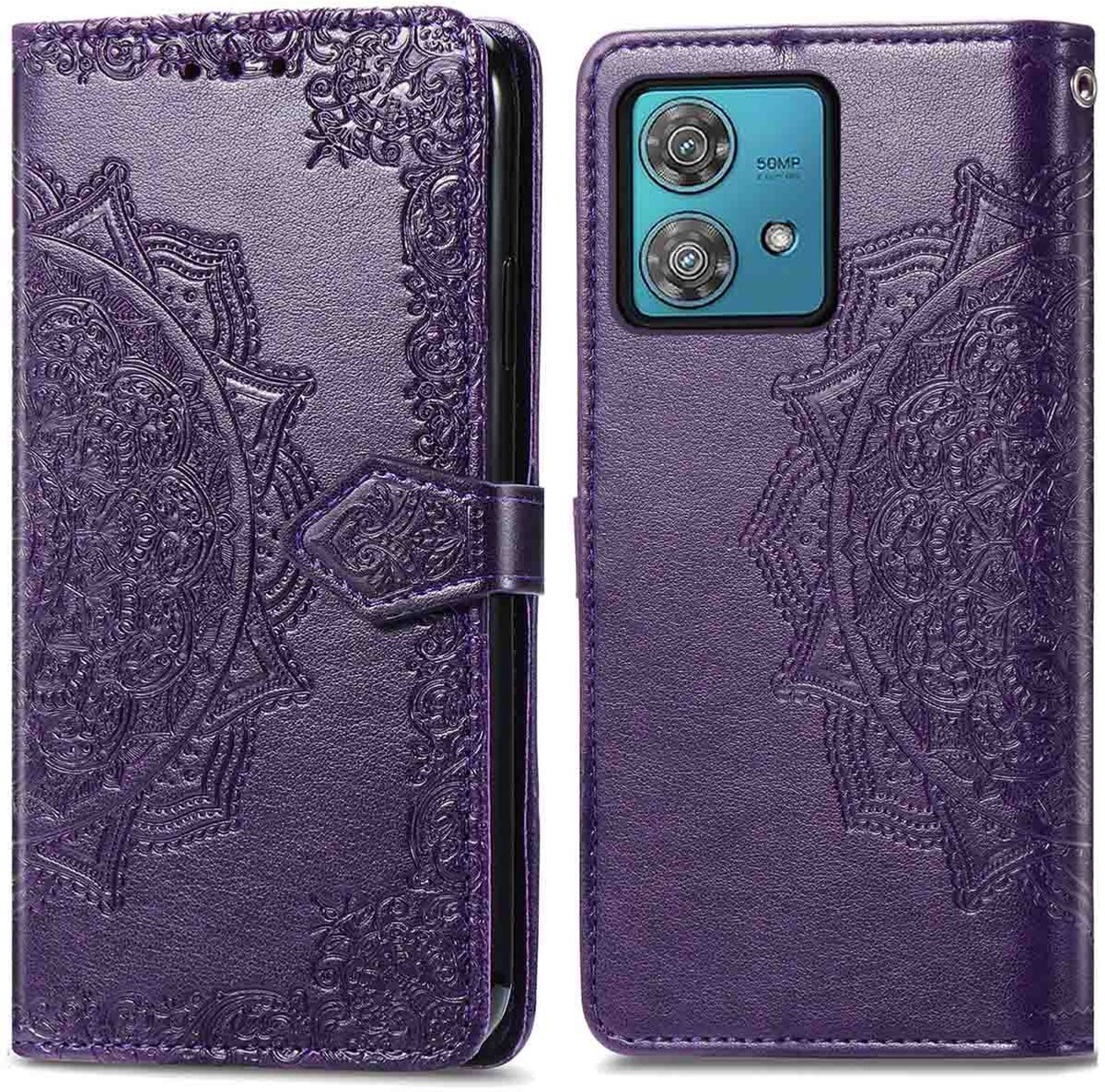 imoshion Hoesje - Geschikt voor Motorola Moto G84 - Mandala Bookcase - Paars