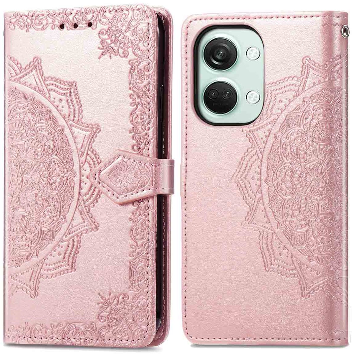 imoshion Hoesje - Geschikt voor OnePlus Nord 3 - Mandala Bookcase - Rosé Goud
