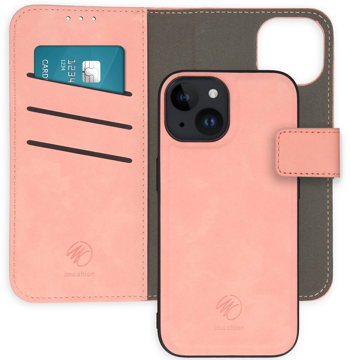 imoshion Hoesje - Geschikt voor Apple iPhone 15 - Uitneembare 2-in-1 Luxe Bookcase - Roze