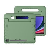 Samsung Galaxy Tab S9 Tablet Case Enfants - iMoshion Kidsproof Back Cover avec poignée - Vert / Vert Olive