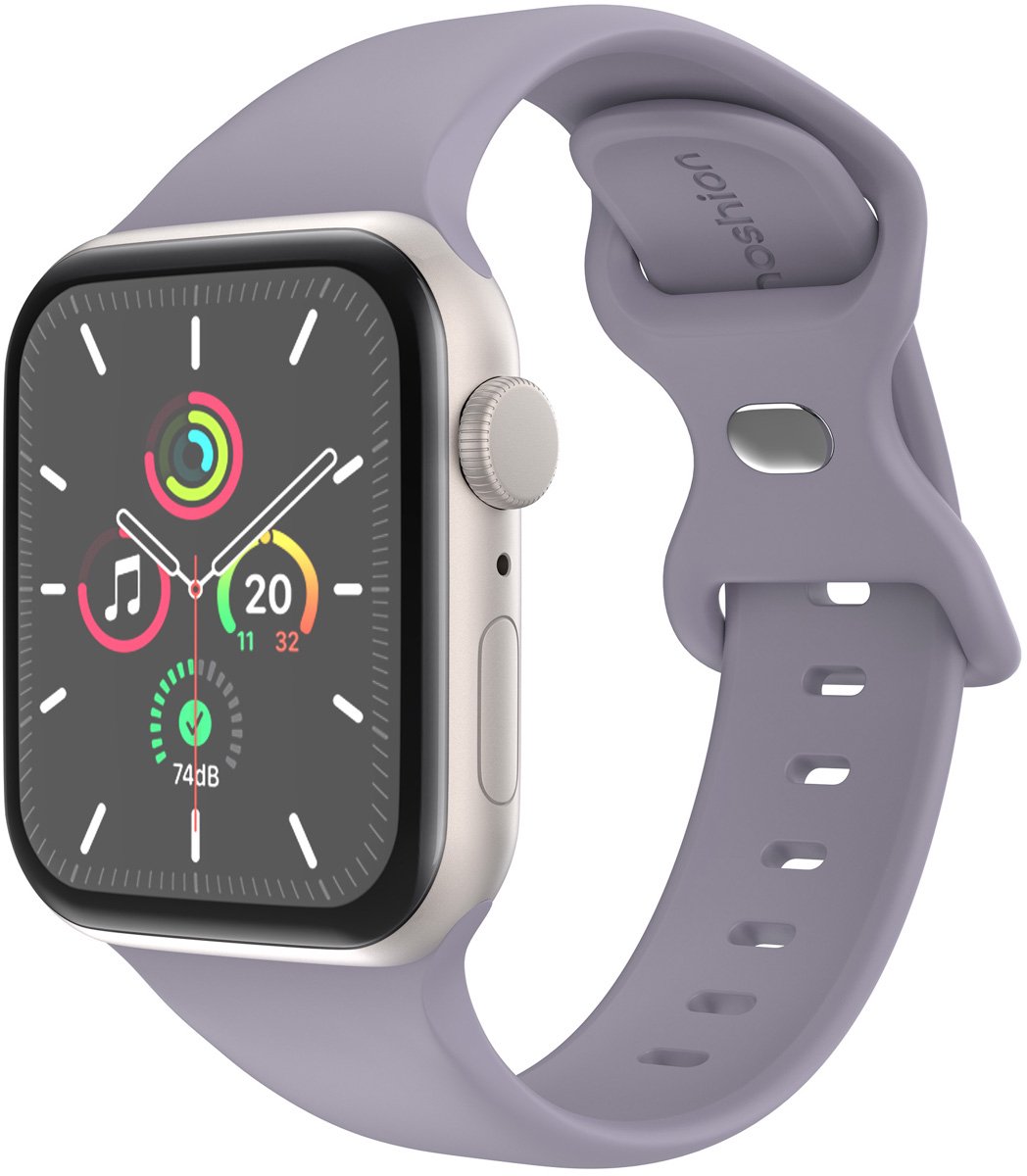 iMoshion Siliconen⁺ bandje geschikt geschikt voor Apple Watch Series 1 / 2 / 3 / 4 / 5 / 6 / 7 / 8 / 9 / SE / Ultra (2) - 42 / 44 / 45 / 49 mm - Lavender - Maat M/L