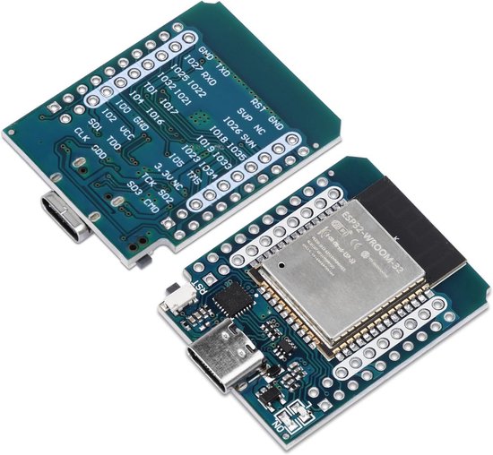 iHaospace 2X,3X ESP32 Mini USB-C Nodemcu ESP-WROOM-32 WiFi-module Bluetooth internet ontwikkelingsboard compatibel met Arduino (3