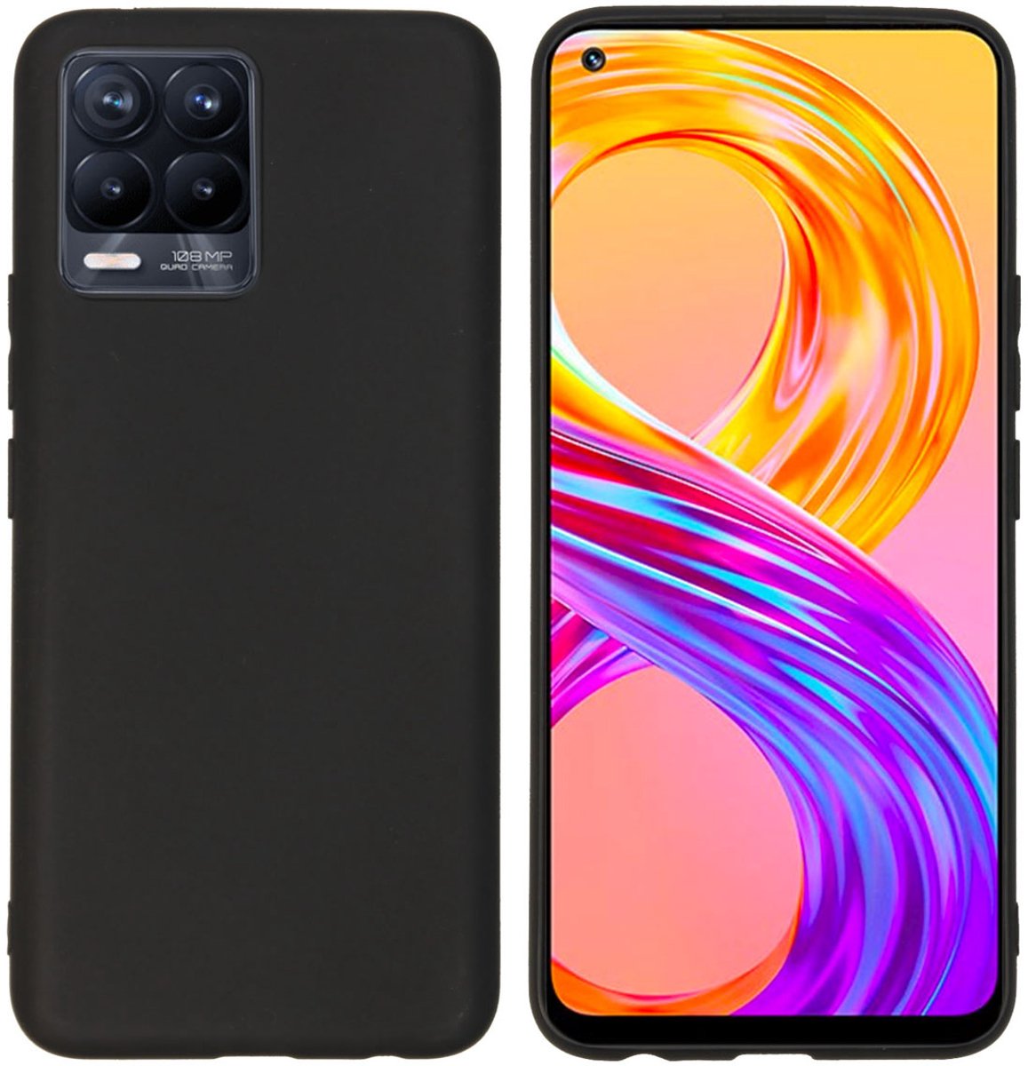 imoshion Hoesje - Geschikt voor Realme 8 / Realme 8 Pro - Color Backcover - Zwart