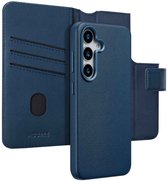 Accezz Hoesje - Geschikt voor Samsung Galaxy S25 - Leather Bookcase 2-in-1 met Magnetische Ring - Nightfall Blue