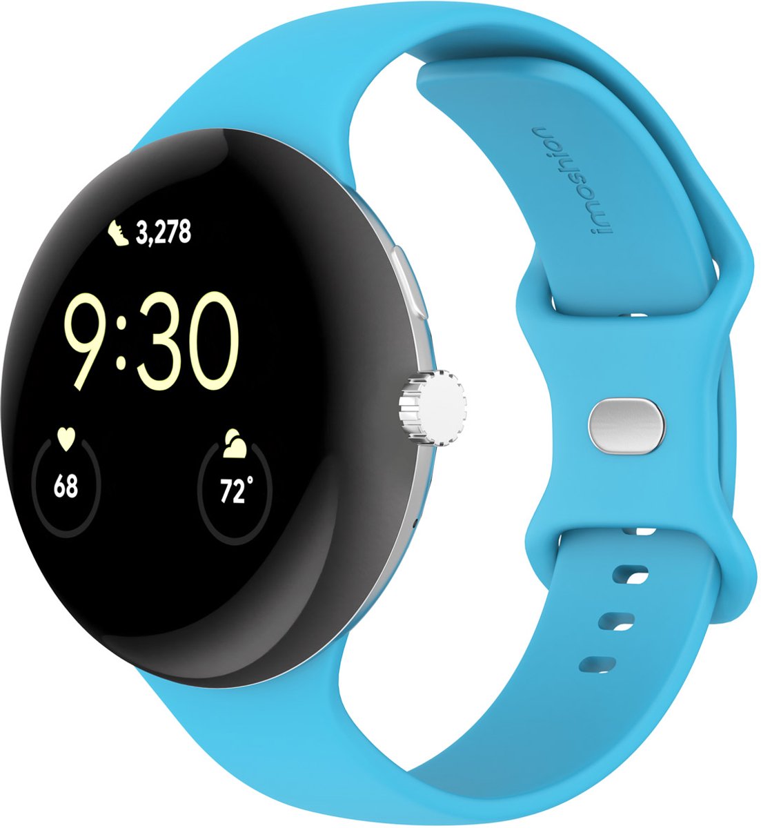 Siliconen⁺ bandje - Geschikt voor Google Pixel Watch 3 / 4 (45 mm) - Maat S - Blauw