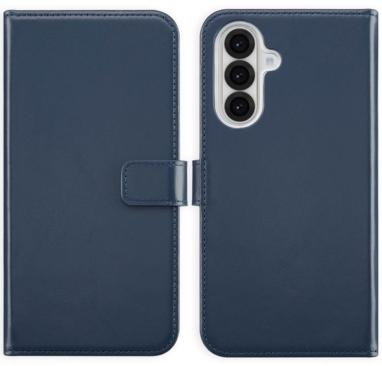 Étui Selencia pour Samsung Galaxy A56 avec porte-cartes - Bookcase en cuir véritable Selencia - Blauw