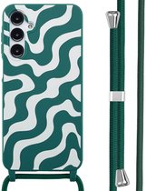 imoshion Étui adapté pour Samsung Galaxy A16 (5G) Étui avec cordon - imoshion Étui design en Siliconen avec cordon - Multicolore / Vert Petrol Groovy