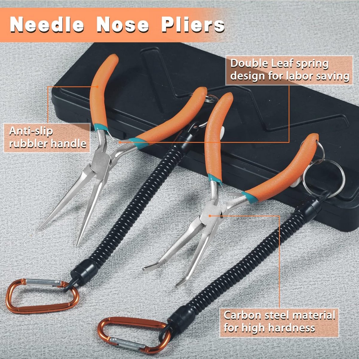 Mini Naald Neus Tang Set - Rechte en Gebogen Tang voor Sieraden Maken en Naaldverwijdering