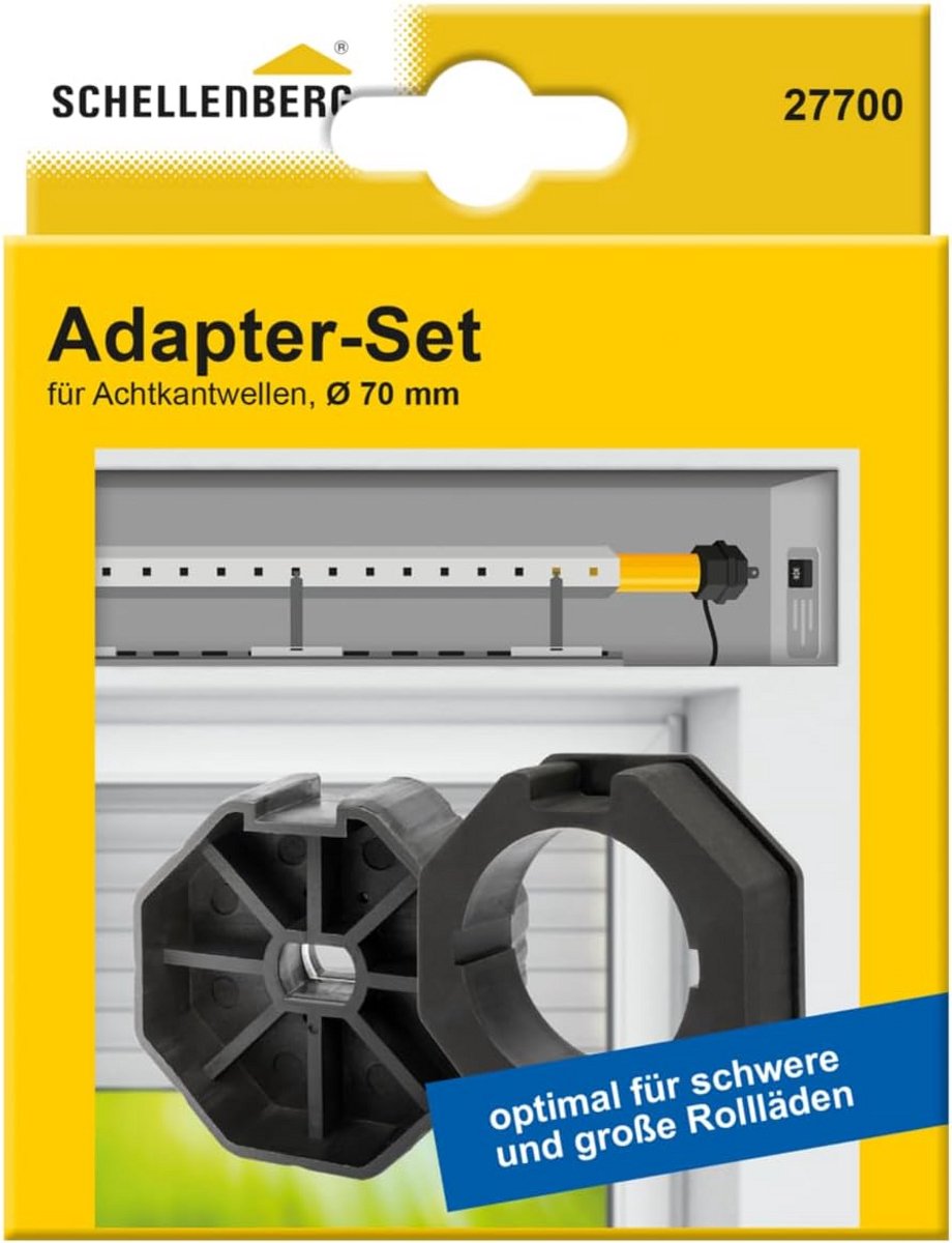 Adapterset voor 70 mm golven, Achthoekige as met een diameter van 70 mm