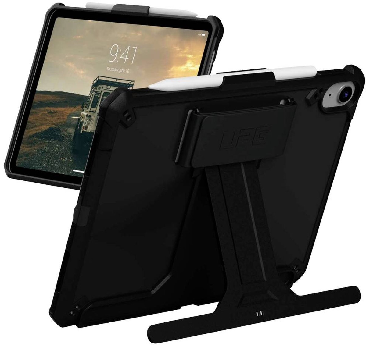 Urban Armor Gear Scout Handstrap & Kickstand Back cover Zwart Tabletcover