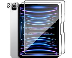 Wookfiss Protective Film for iPad Pro 11 Inch 2024 Tempered Glass, Pack of 2 Tempered Glass + 2 x Camera Screen Film, 9H Hardness, Scratch-Resistant, Anti-Bubbles, HD Clear Screen Protector