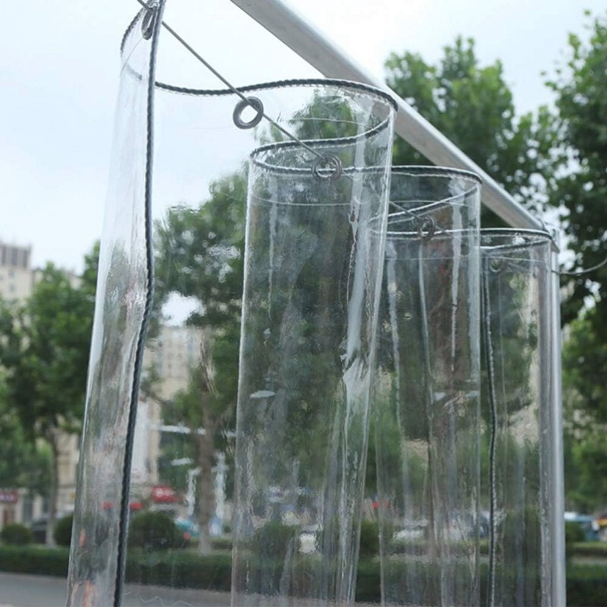 Afdekzeil, waterdicht, groot transparant zeil, afdekking met ogen, dik, scheurbestendig zeil, pvc-luifel, kunststof zeil, UV-bestendig, voor tuinmeubelen, barbecue, plantendak, regenbescherming (1 m x 2,5 m)