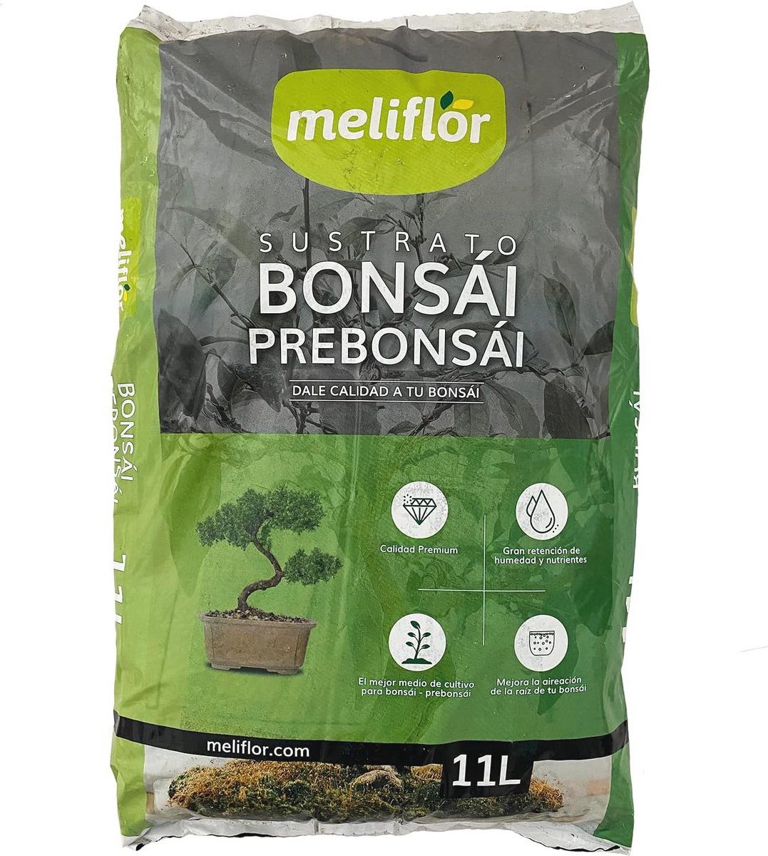 Bonsai-substraat Meliflor 11 l, gebrand door bonsais meesters