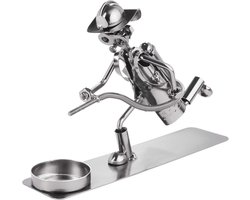 BRUBAKER Screw Man Fireman with Tealight Holder - Handmade Iron Figure Metal Man - Metal Figure Gift for Firefighters Firefighters Women