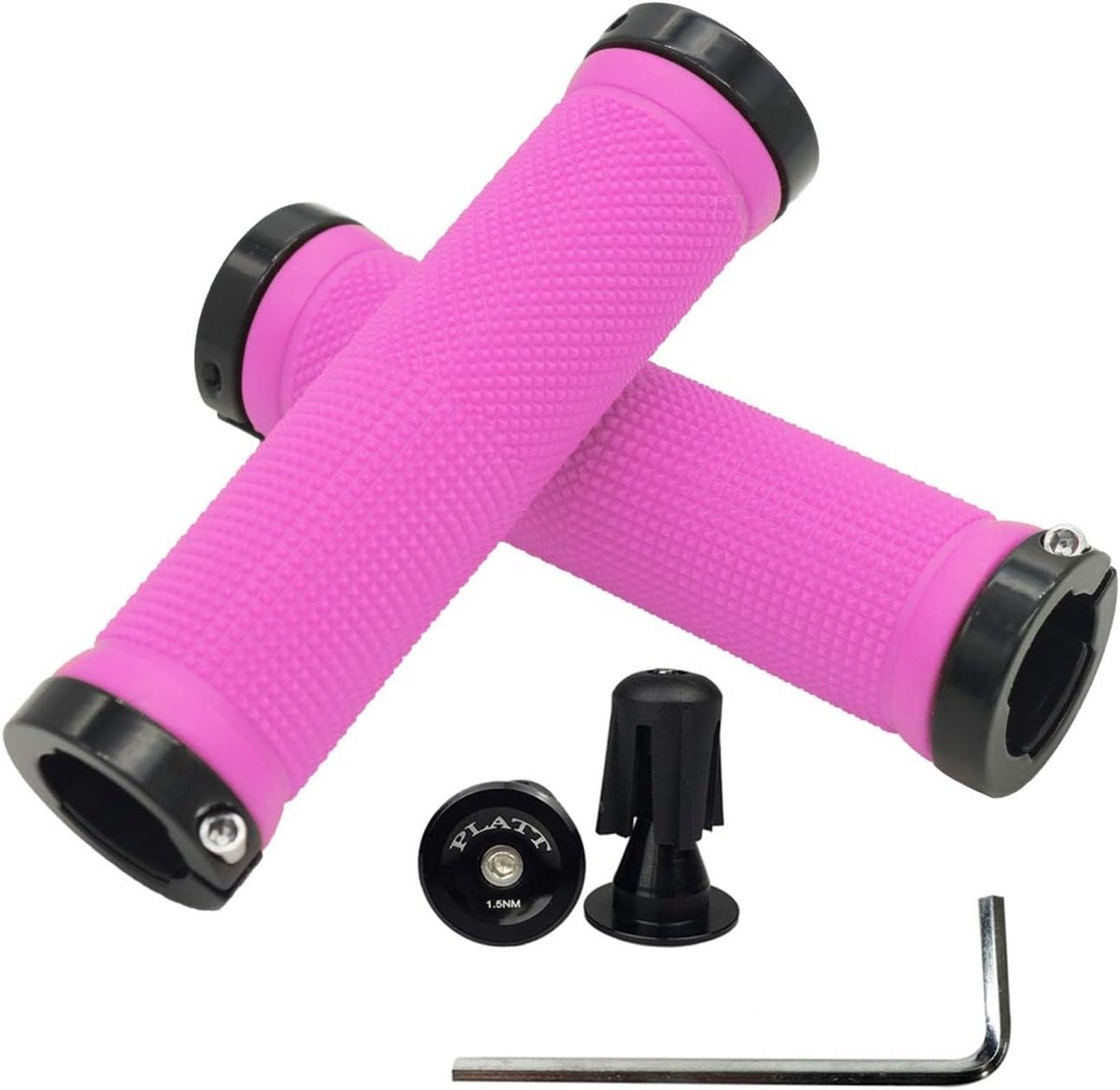 Antislip Fietsstuurgrepen met Aluminium Slot voor MTB en BMX - Roze