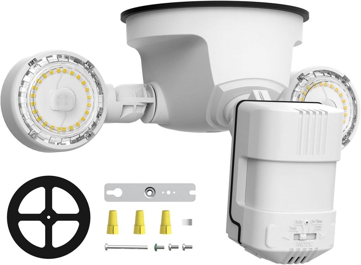 Super Helder 15W LED Buitenlamp met Bewegingssensor - 20000 Lumen, Waterdicht en Ideaal voor Tuin, Garage en Erfpaden