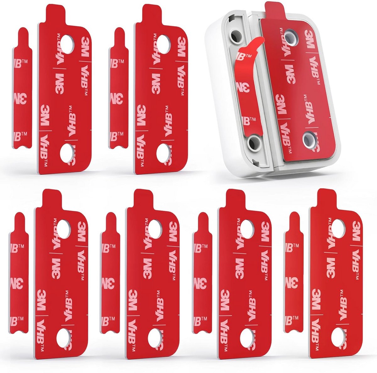 3M VHB Zelfklevende Pads voor Sensoren en Deur-/Raamcontacten - Hittebestendige Dubbelzijdige Reservepads (6 Sensorpads en 6 Magneten)