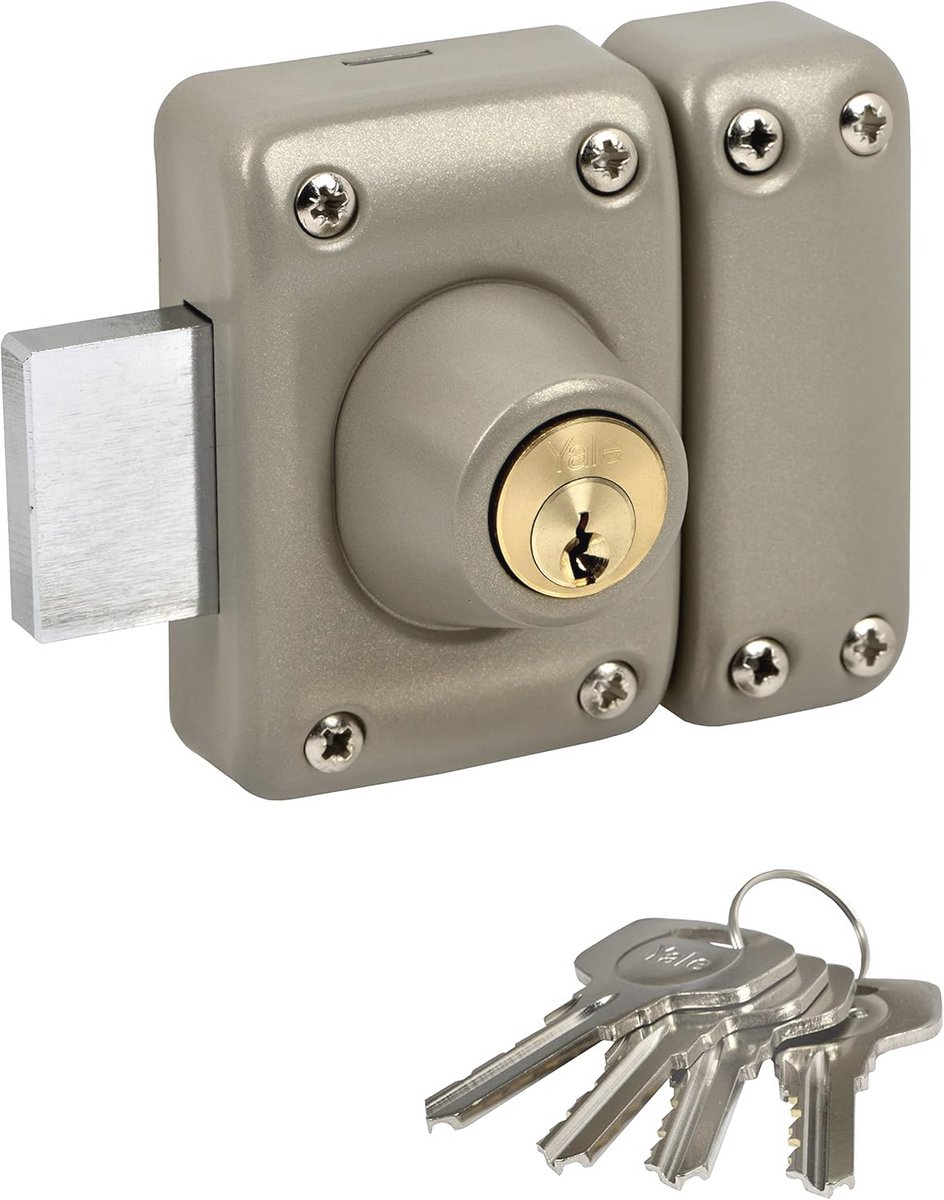 Dubbel Cilinderslot met Sleutelopening - Voor Diverse Deuren - 5 Pennen - Scheurbescherming - 4 Sleutels - Beige