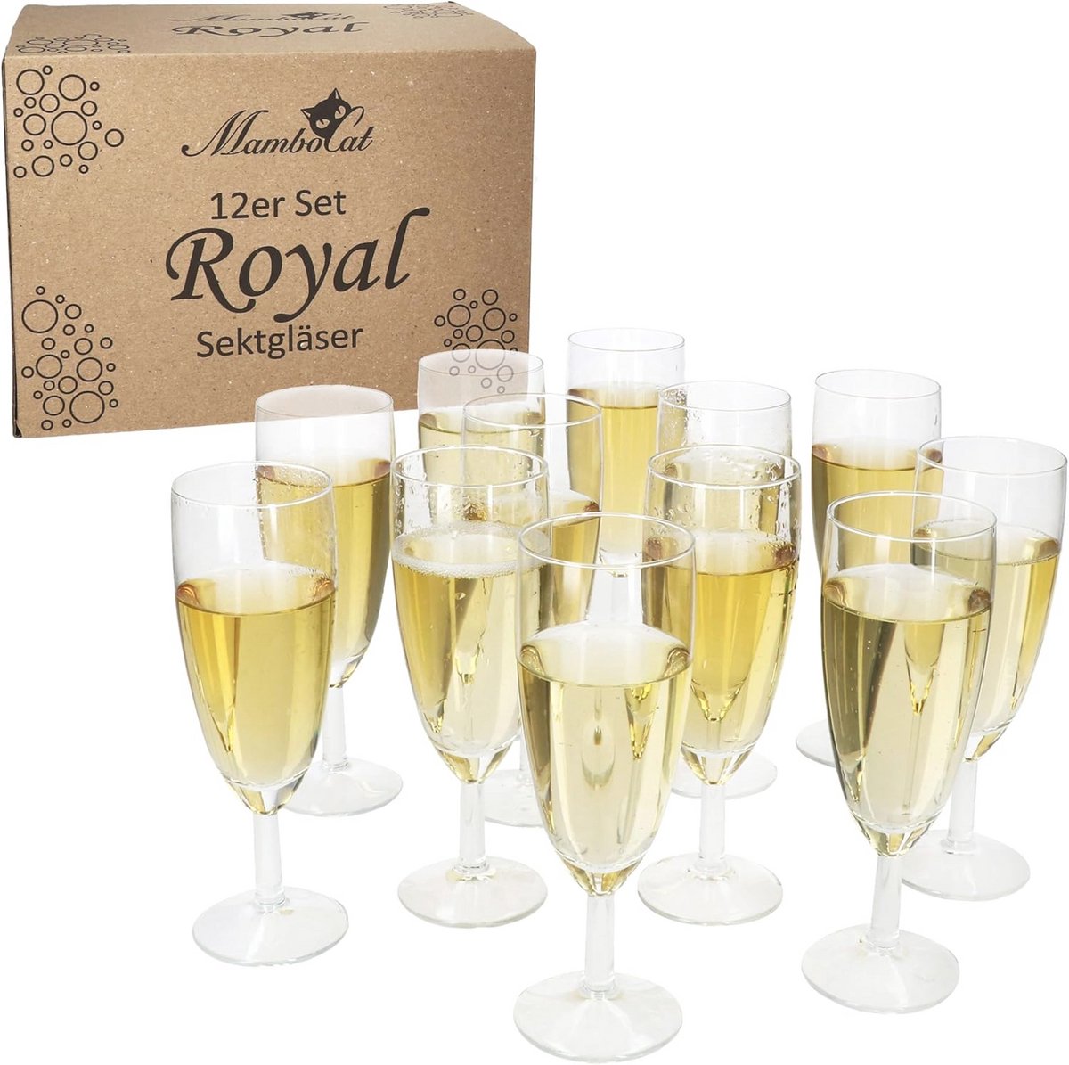Moderne champagneglazen voor bruiloften en feesten - 140 ml, 16 cm hoogte