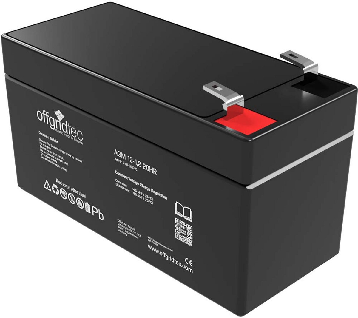 AGM Loodaccu 1,2 Ah 12V - Ondersteuning voor Zonne-energie en UPS