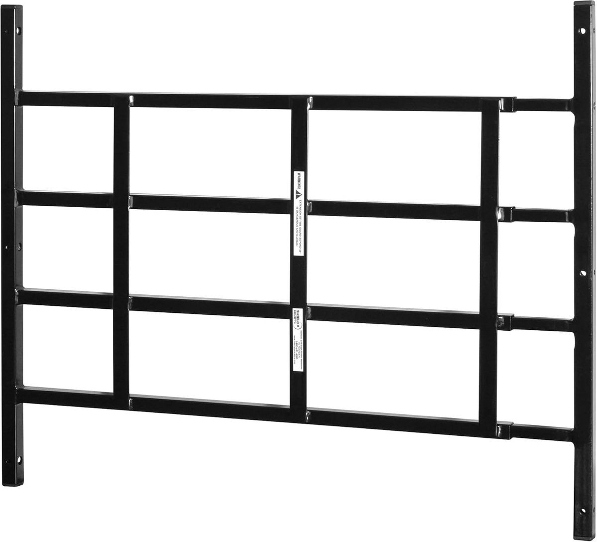 Koolstofstaal Vaste 4-Bar Raambeschermer voor Veiligheid en Kinderbescherming - 21-1/4 inch - Zwart