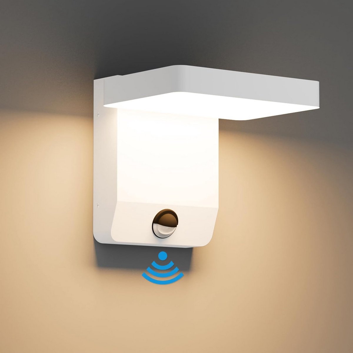 LED Buitenwandlamp met Bewegingssensor en 3000K Warm Wit Licht - IP65 Waterdicht