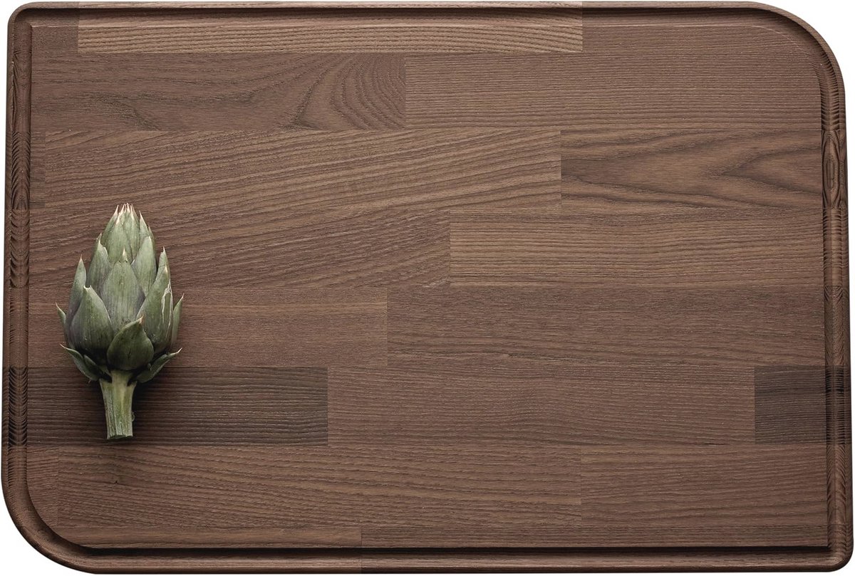 Thermo-snijplank van essenhout – 36,7 x 29,8 x 2,5 cm, bruin