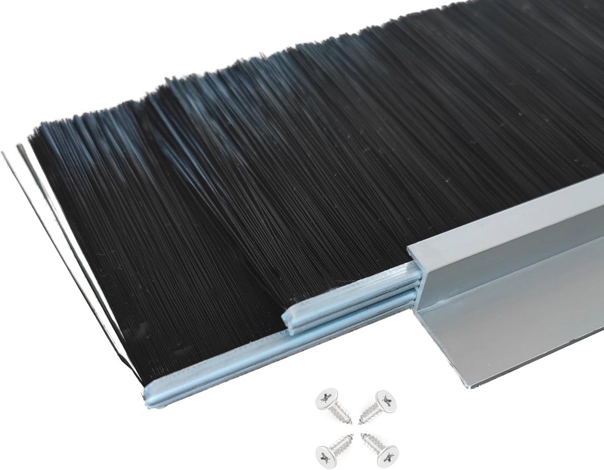 2-rij deurborstelafdichting – premium aluminium, huisdiervriendelijk, duurzame prestaties, stofdicht en weerbestendig