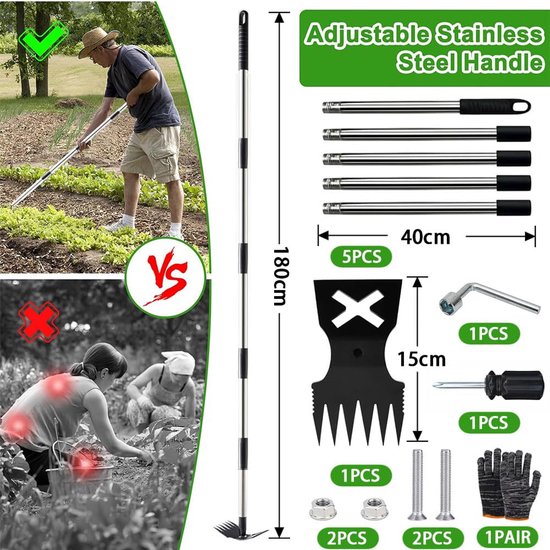 Unyqoos® Innovatieve onkruidsteker met lange steel voor eenvoudig tuinonderhoud van Unyqoos — afbeelding 5
