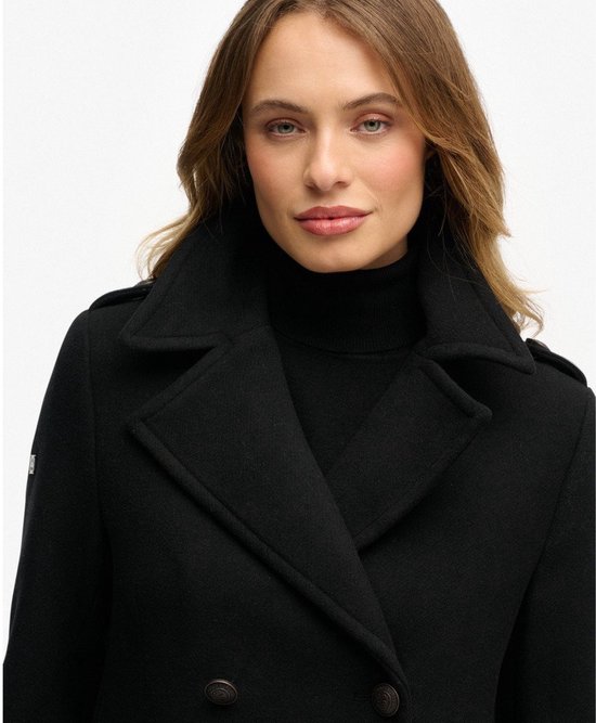 Womens 100% wol halflange trenchcoat effen kleur dubbele rij knopen losse rechte peacoat tops, Mokka, M Womens 100% wol halflange trenchcoat effen kleur dubbele rij knopen losse rechte peacoat tops, Mokka, M