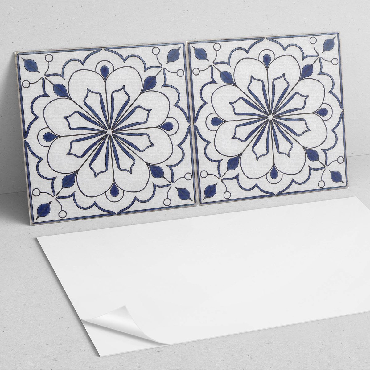 Coloray Wandpanelen Zelfklevend - Keramisch patroon met bloemenmotief PVC Wandpaneel - 100