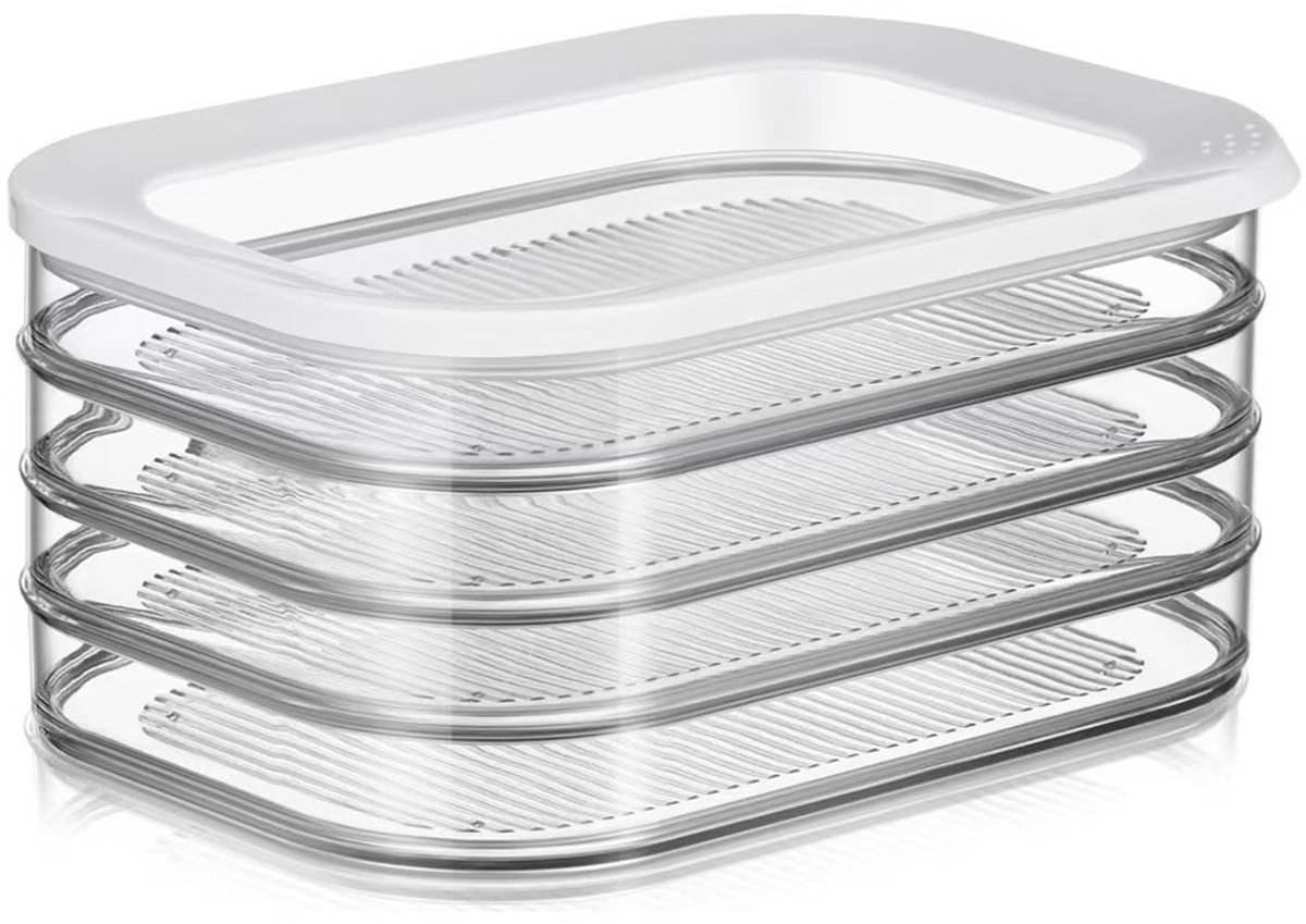 Opbergdoos - opbergbox met deksel - opbergdoos met vakjes - food container - 4 compartimenten