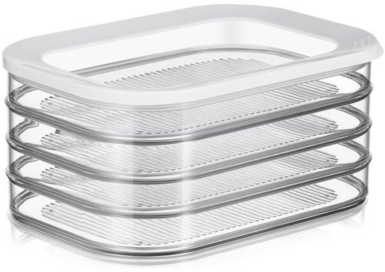 Opbergdoos - opbergbox met deksel - opbergdoos met vakjes - food container - 4 compartimenten