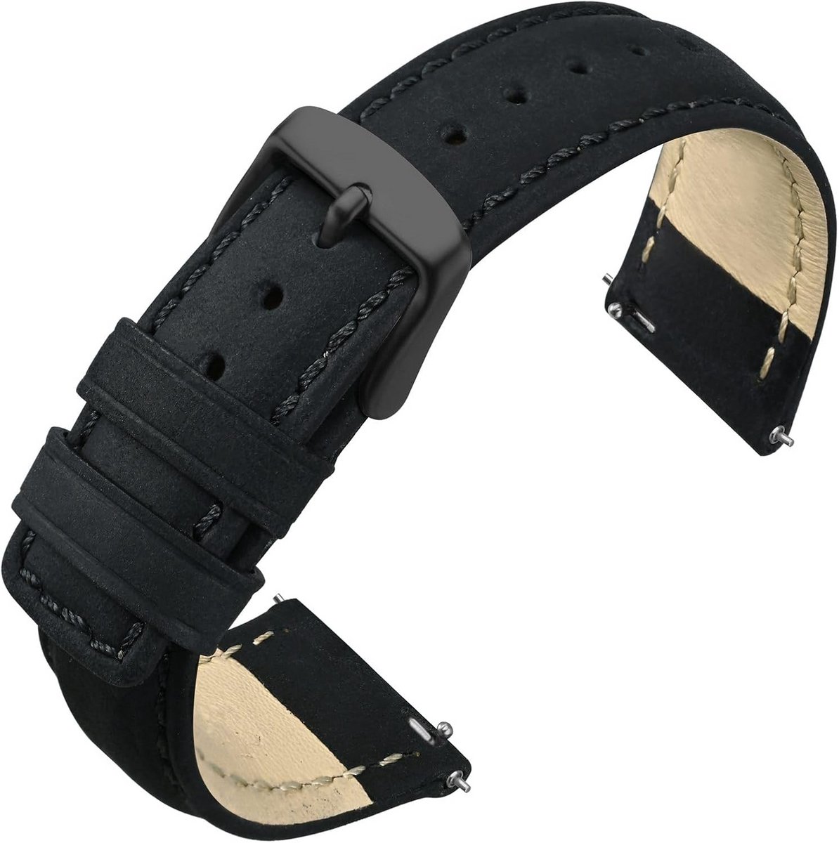 ANNEFIT Horlogeband voor heren en dames, quick release, vintage, volnerfleer, 18 mm 20 mm 22 mm