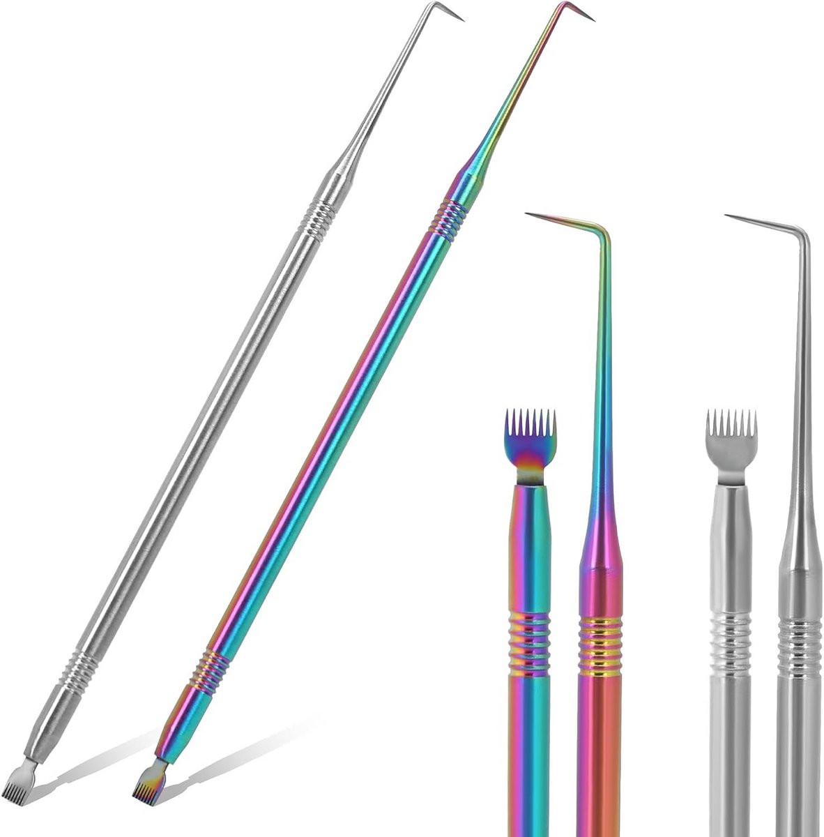2 stuks wimperkam, mascara, wimperscheider, wimperlifting-gereedschap, roestvrij staal, wimperlifting, scheider, metalen wimpers, borstel, Lash Lift kam, wimperlift, accessoires voor wimperverlenging