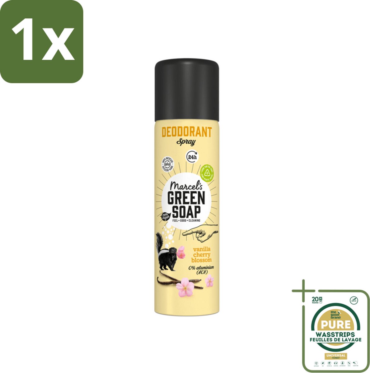 1 x Marcel's Green Soap - Deodorant Spray - Vanilla & Cherryblossom - Langdurige frisheid - 150 ml- Deodorant Spray - Vanille En Kersenbloesem - Geur - Frisheid - Gevoelige Huid