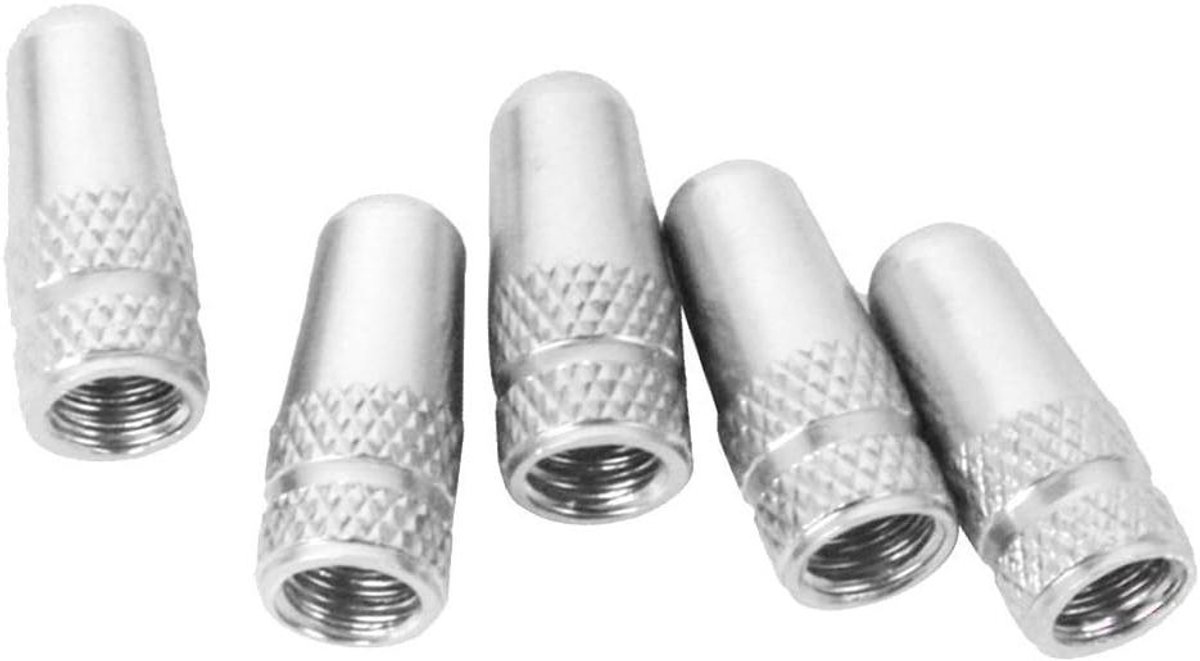 Allecta - Fietsband Presta ventieldoppen - Set van 5 stuks - Zilver - Stofbescherming
