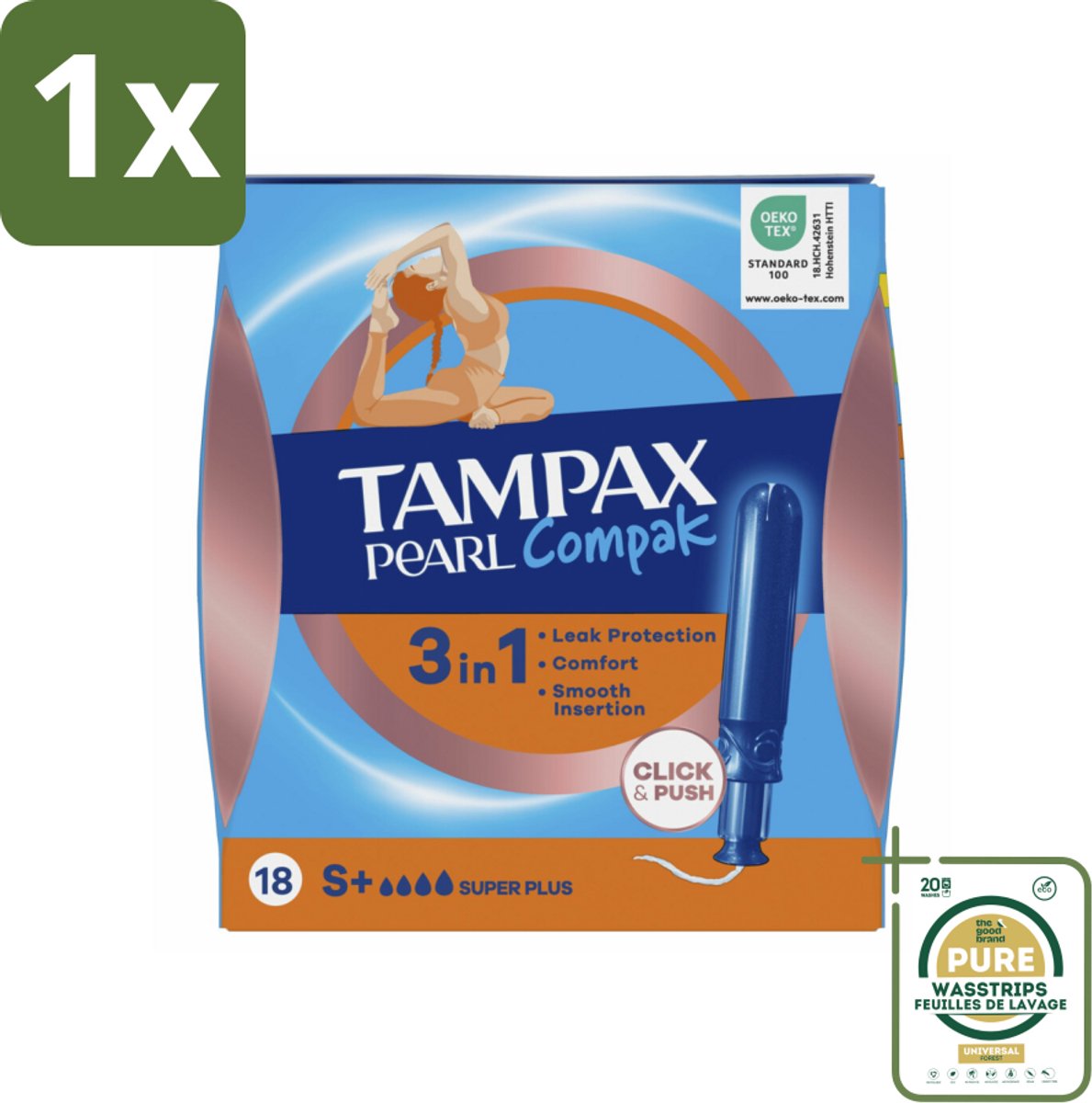 1 x Tampax – Tampons – Pearl Compak Super Plus met Inbrenghuls – 18 Tampons- Koffie - Koffiezetapparaat - Koffiezetapparaat