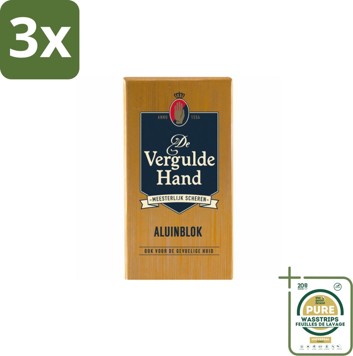 3 x Vergulde Hand - Aluinblok - 75gr - Grootverpakking - Koffiezetapparaat