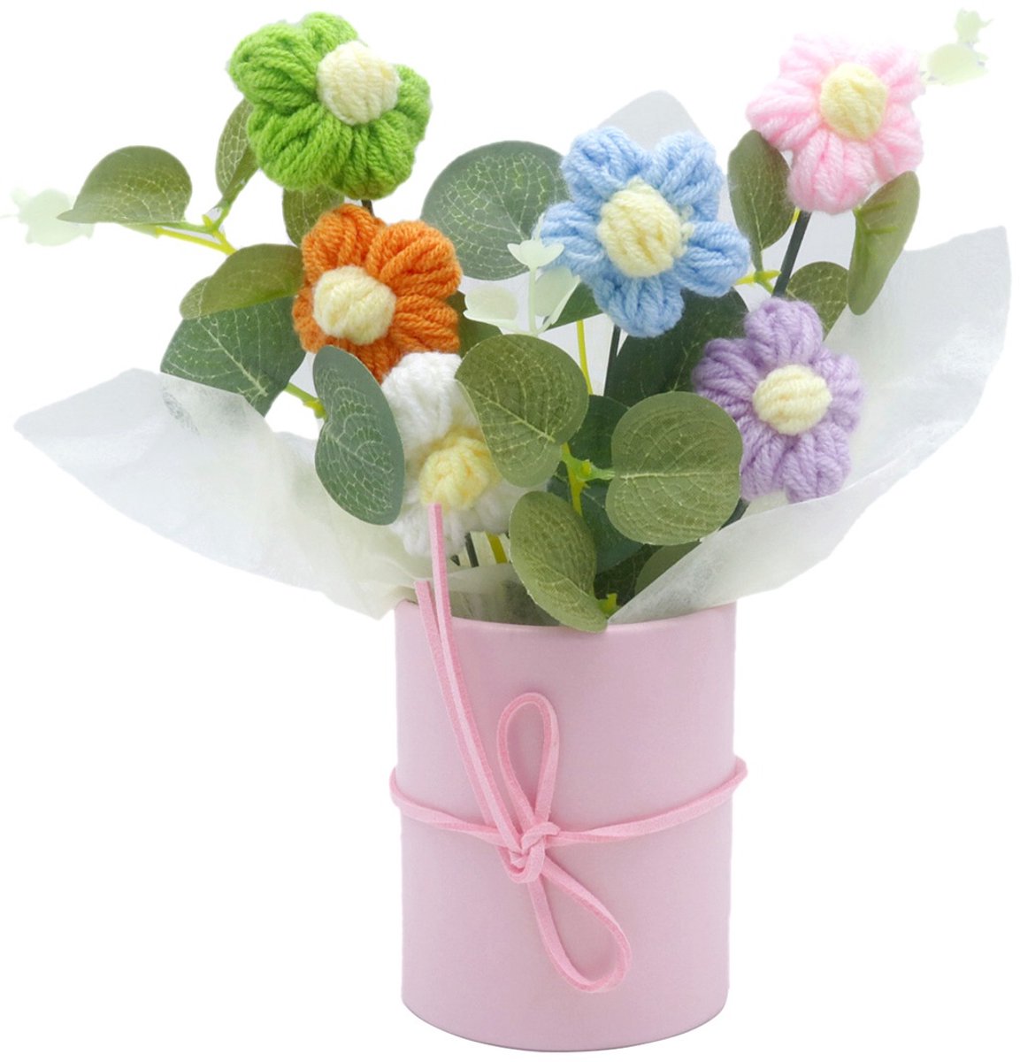 Gebreide bloemen - 20 cm