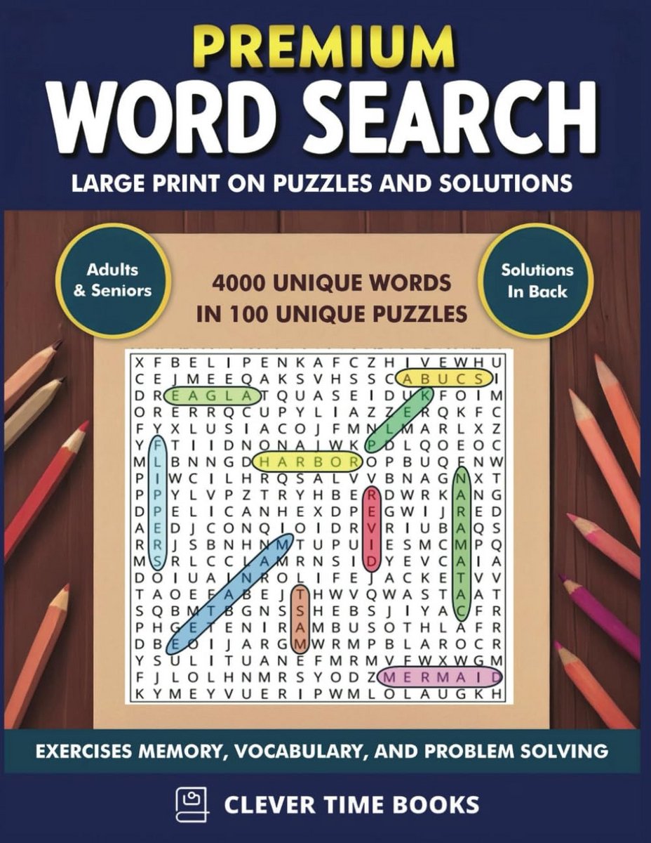 Groot Letter Zoekwoord Puzzelboek: 100 Unieke Thema's Met 4000 Woorden - Ontspannende Puzzels Voor Ouderen En Volwassenen