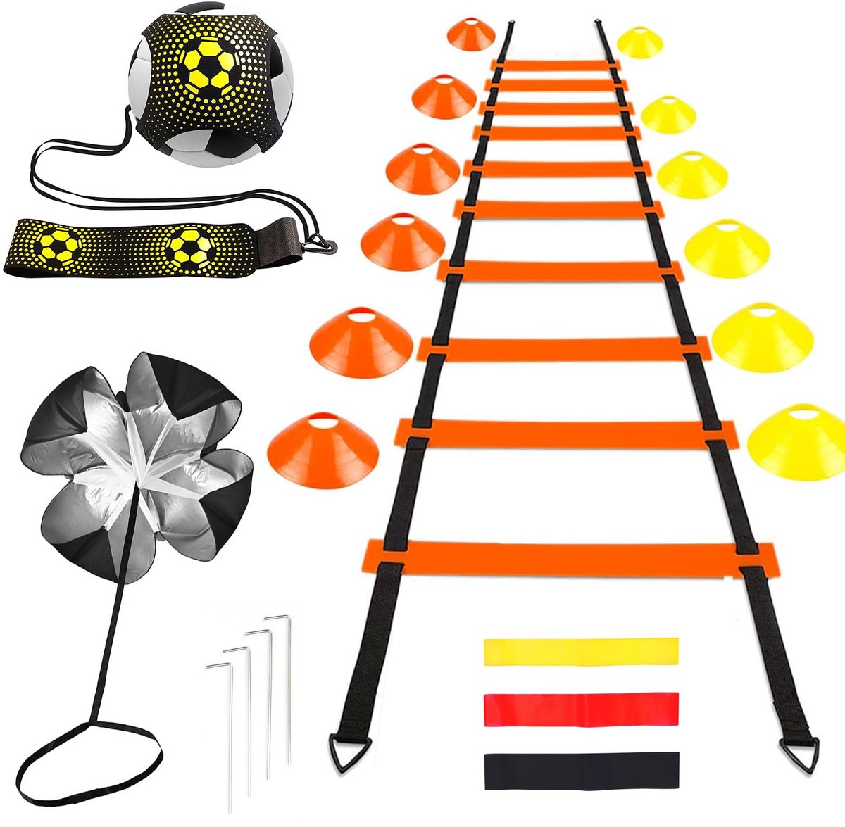 IMPERATORIS® Voetbal Trainingsmateriaal – Voetbal Trainingsset / Voetbal Trainer – Voetbal Spullen en Training Artikelen – Vergroot Jouw Voetbalskills